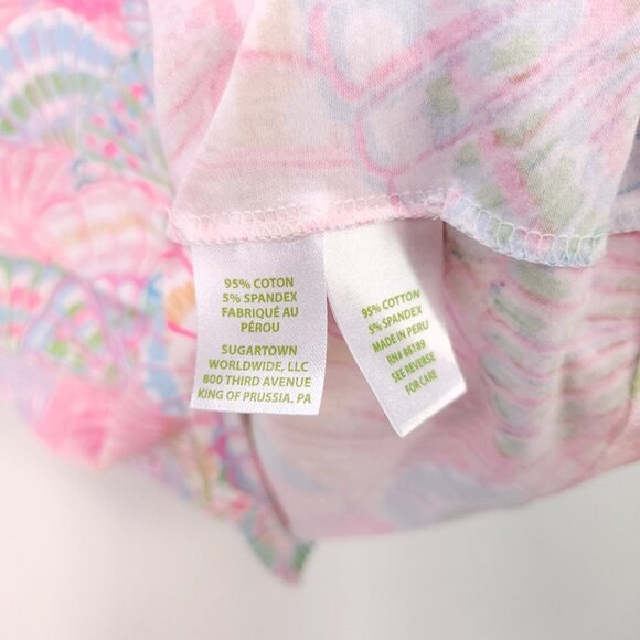 Lilly Pulitzer Michele V-Neck T-Shirt Size XS Top Oh Shello Shells Old Money - Picture 8 of 10